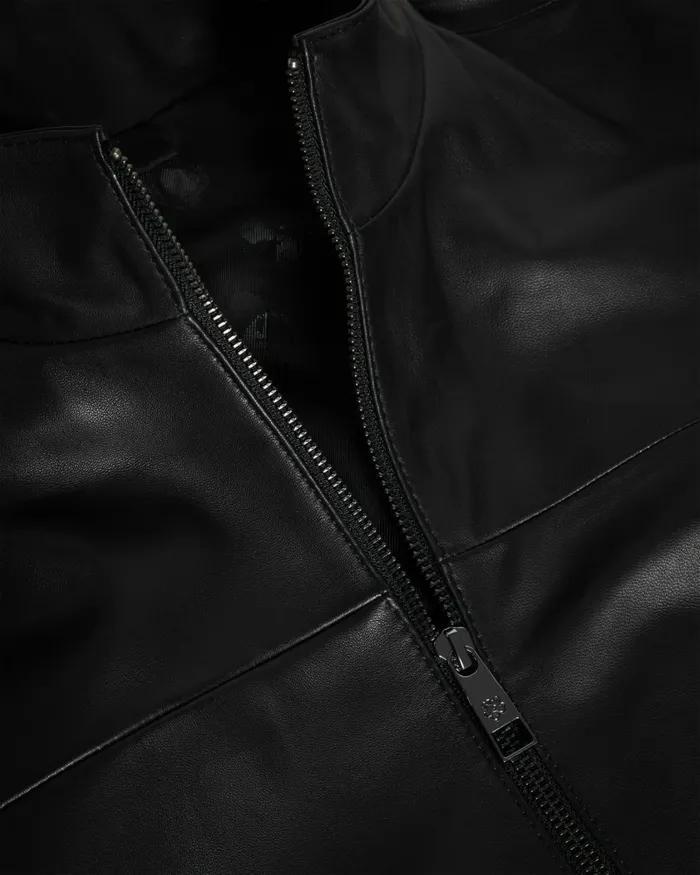 Men LEADON 8211 Leather Bomber Jacket Black Ted Baker Coats and Jackets