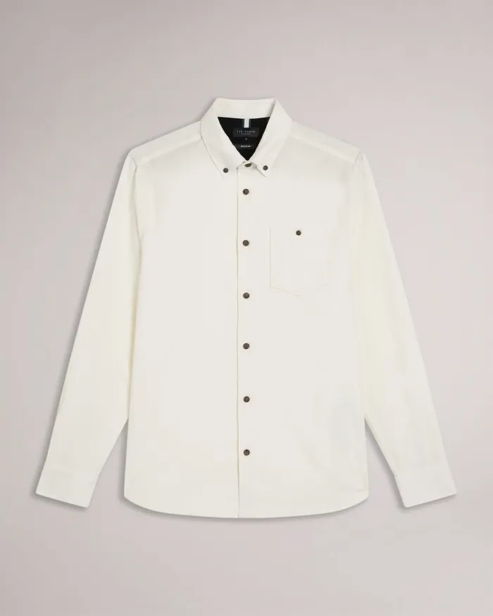 Men LECCO 8211 Long Sleeve Shirt Ecru Ted Baker Shirts
