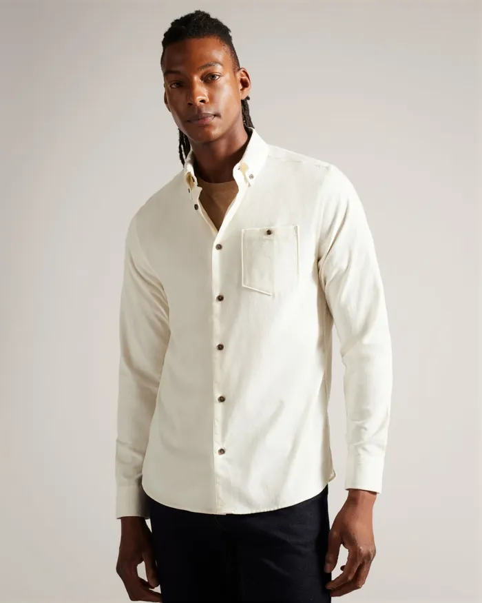 Men LECCO 8211 Long Sleeve Shirt Ecru Ted Baker Shirts Men LECCO 8211 Long Sleeve Shirt Ecru Ted Baker Shirts