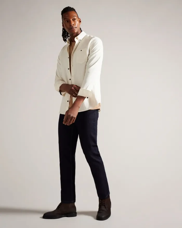 Men LECCO 8211 Long Sleeve Shirt Ecru Ted Baker Shirts Men LECCO 8211 Long Sleeve Shirt Ecru Ted Baker Shirts