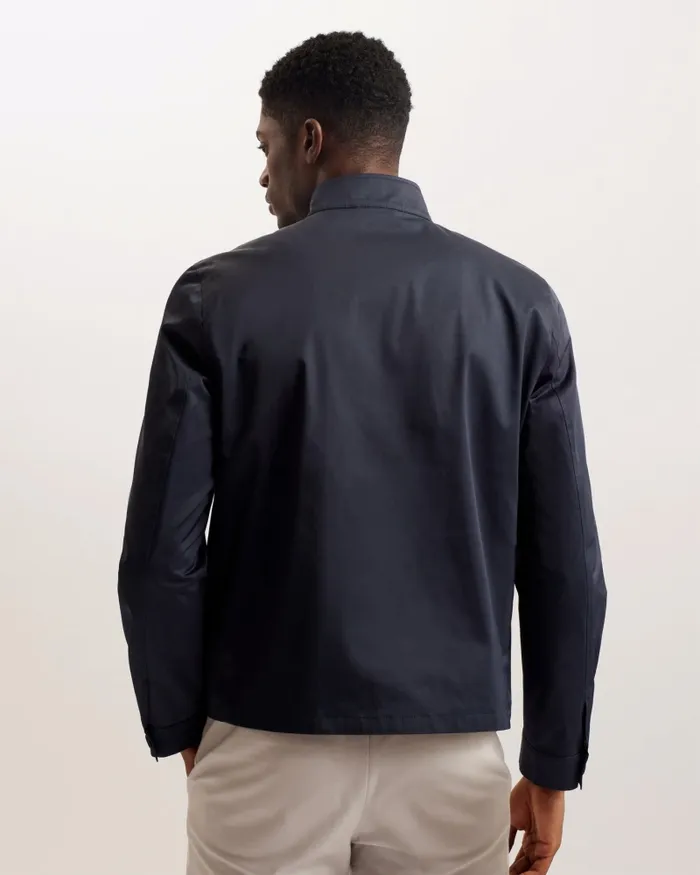 Men LEHURST 8211 Funnel Neck Harrington Jacket Navy Ted Baker Coats and Jackets