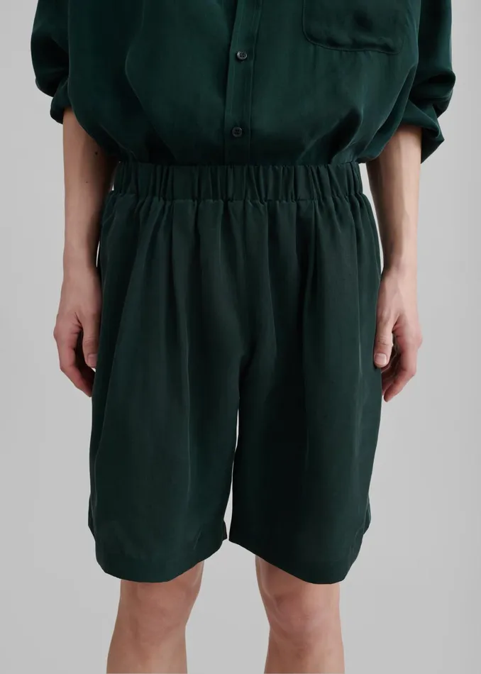 Men Leland Silky Boxer Shorts 8211 Forest Green The Frankie Shop Bottoms