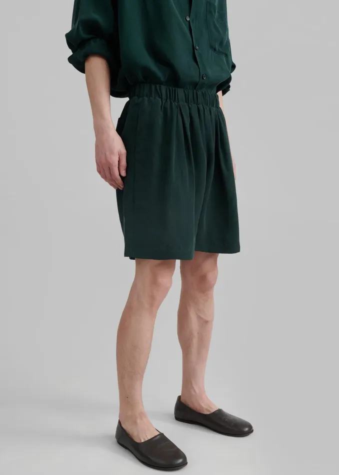 Men Leland Silky Boxer Shorts 8211 Forest Green The Frankie Shop Bottoms