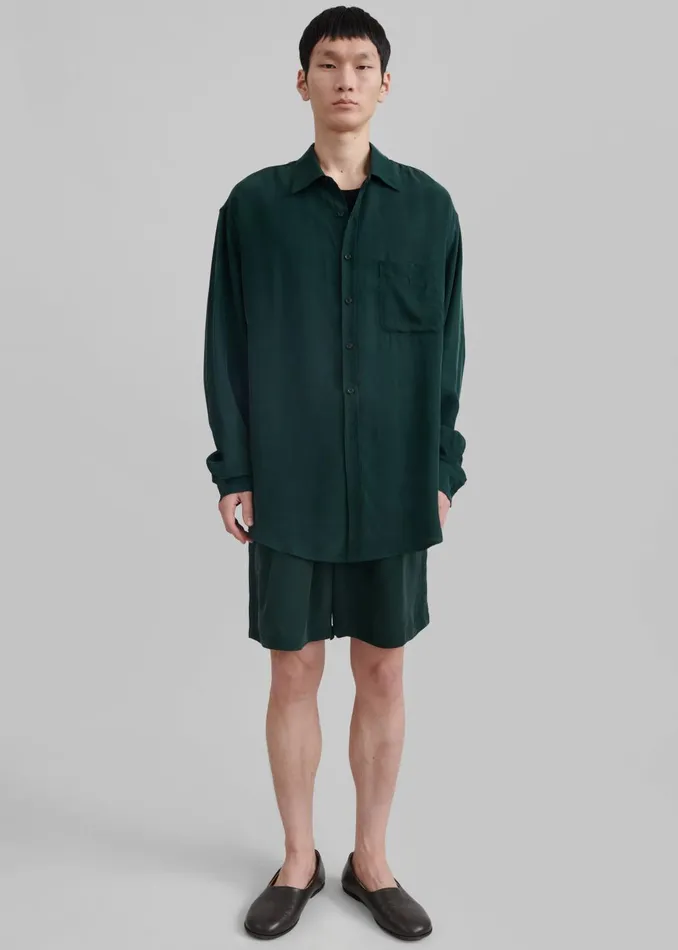 Men Leland Silky Boxer Shorts 8211 Forest Green The Frankie Shop Bottoms