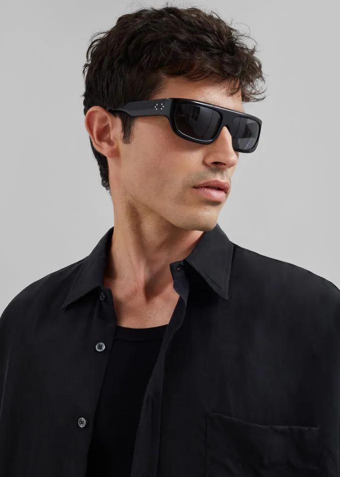 Men Leland Silky Shirt 8211 Black The Frankie Shop Tops