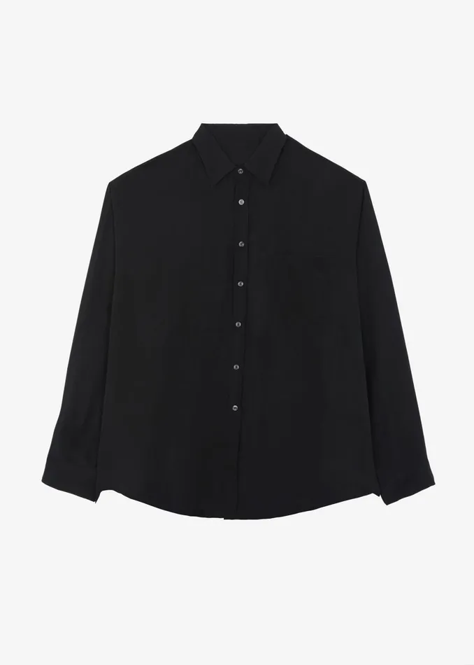 Men Leland Silky Shirt 8211 Black The Frankie Shop Tops