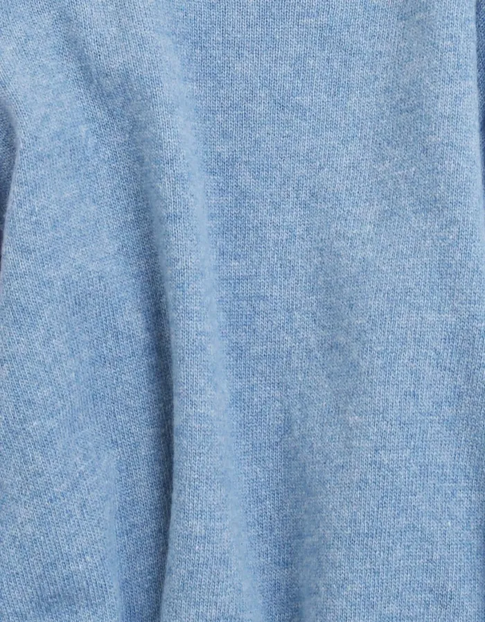 Men Light Merino Wool Crew Stone Blue Colorful Standard Knit Sweaters