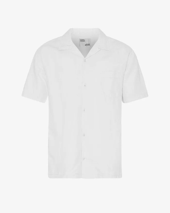 Men Linen Short Sleeved Shirt Optical White Colorful Standard Shirts