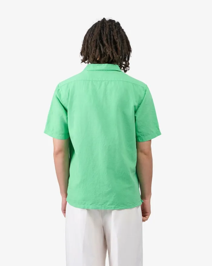 Men Linen Short Sleeved Shirt Optical White Colorful Standard Shirts