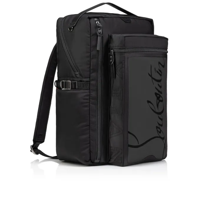 Men Loubideal Backpack 8211 Rubber And Fabric 8211 Black Christian Louboutin Crossbody Bags