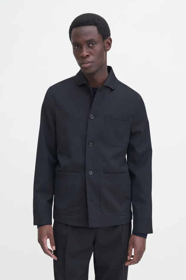Men Louis Gabardine Jacket Black Filippa K Overshirts