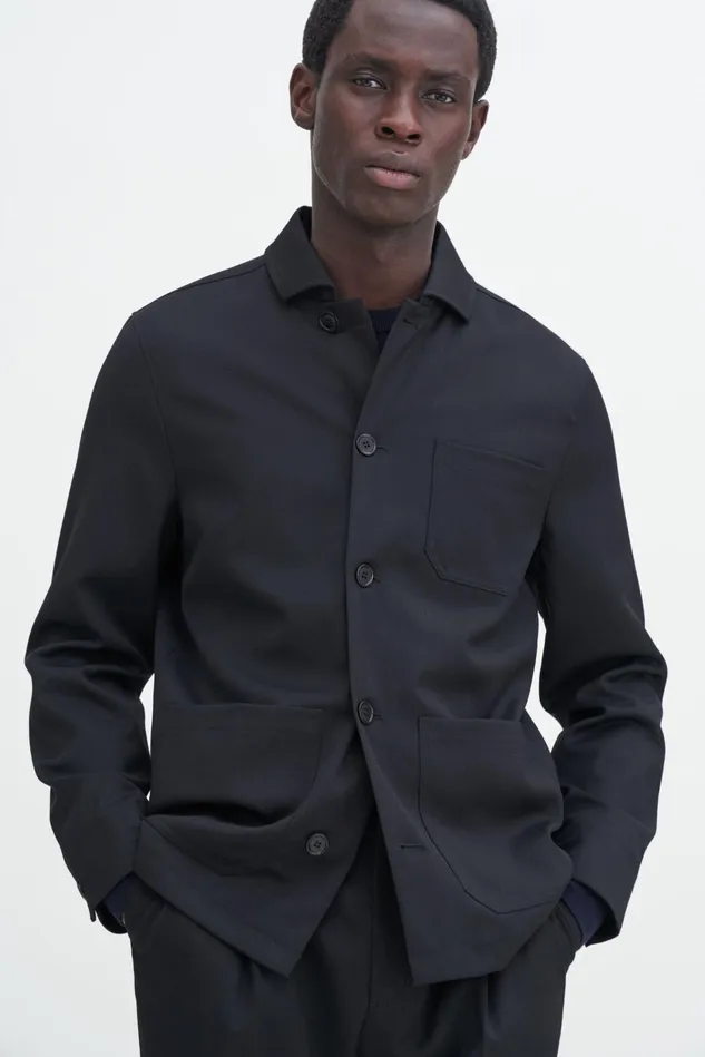 Men Louis Gabardine Jacket Black Filippa K Overshirts