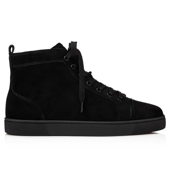 Men Louis Hightop Sneakers 8211 Veau Velours 8211 Black Christian Louboutin Sneakers