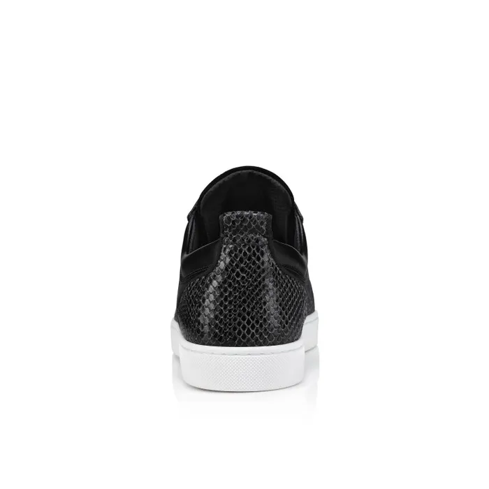 Men Louis Junior Spikes Orlato Sneakers 8211 Veau Velours Linen And Spikes 8211 Black Christian Louboutin Sneakers