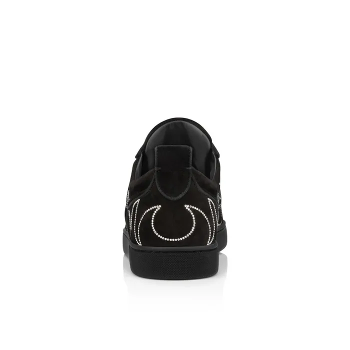 Men Louisiago Junior Sneakers 8211 Veau Velours And Strass 8211 Black Christian Louboutin Sneakers