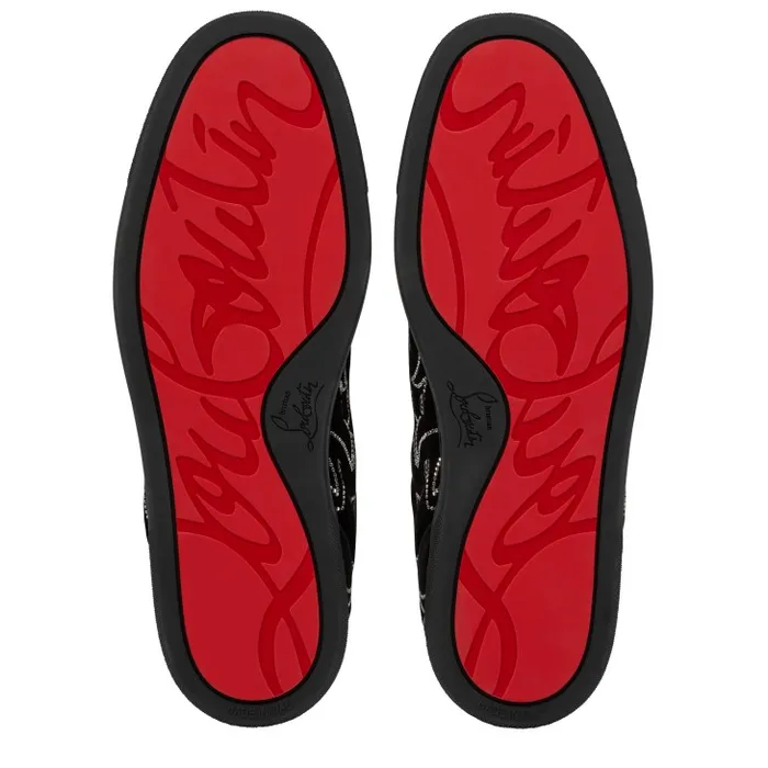 Men Louisiago Junior Sneakers 8211 Veau Velours And Strass 8211 Black Christian Louboutin Sneakers