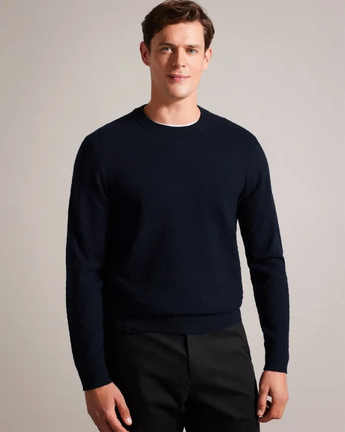 Men LOUNG 8211 Long Sleeve T Knit Jumper Navy Ted Baker Jumpers and Knitwear Men LOUNG 8211 Long Sleeve T Knit Jumper Navy Ted Baker Jumpers and Knitwear