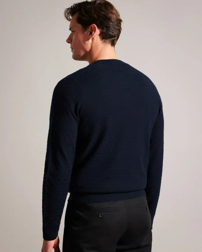 Men LOUNG 8211 Long Sleeve T Knit Jumper Navy Ted Baker Jumpers and Knitwear Men LOUNG 8211 Long Sleeve T Knit Jumper Navy Ted Baker Jumpers and Knitwear