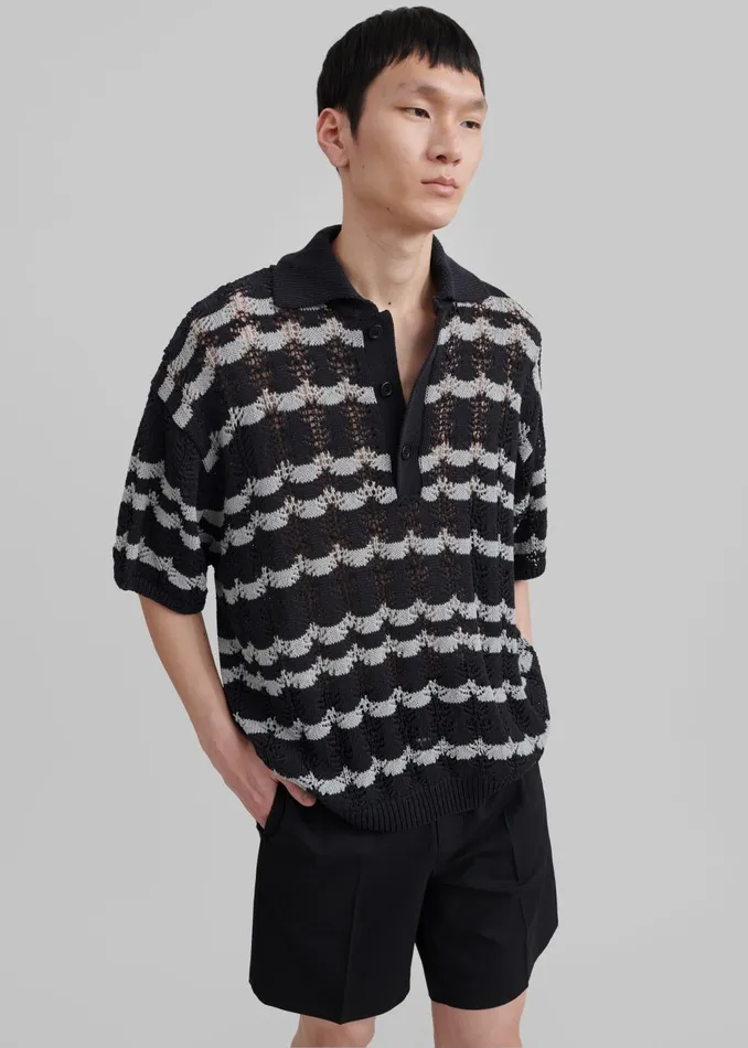Men Lucca Knitted Top 8211 Black The Frankie Shop Tops
