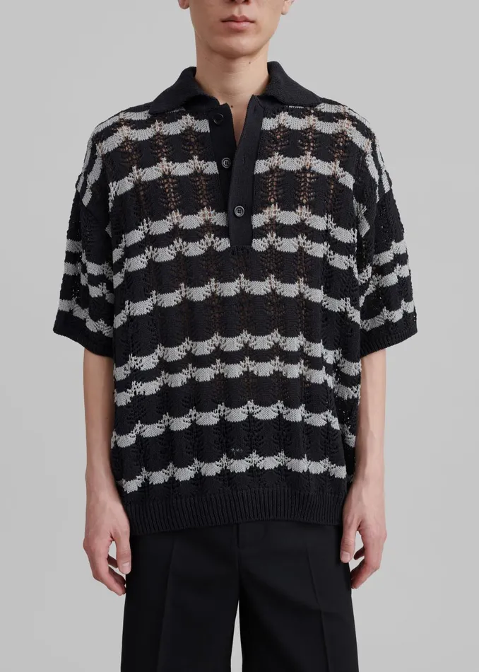 Men Lucca Knitted Top 8211 Black The Frankie Shop Tops