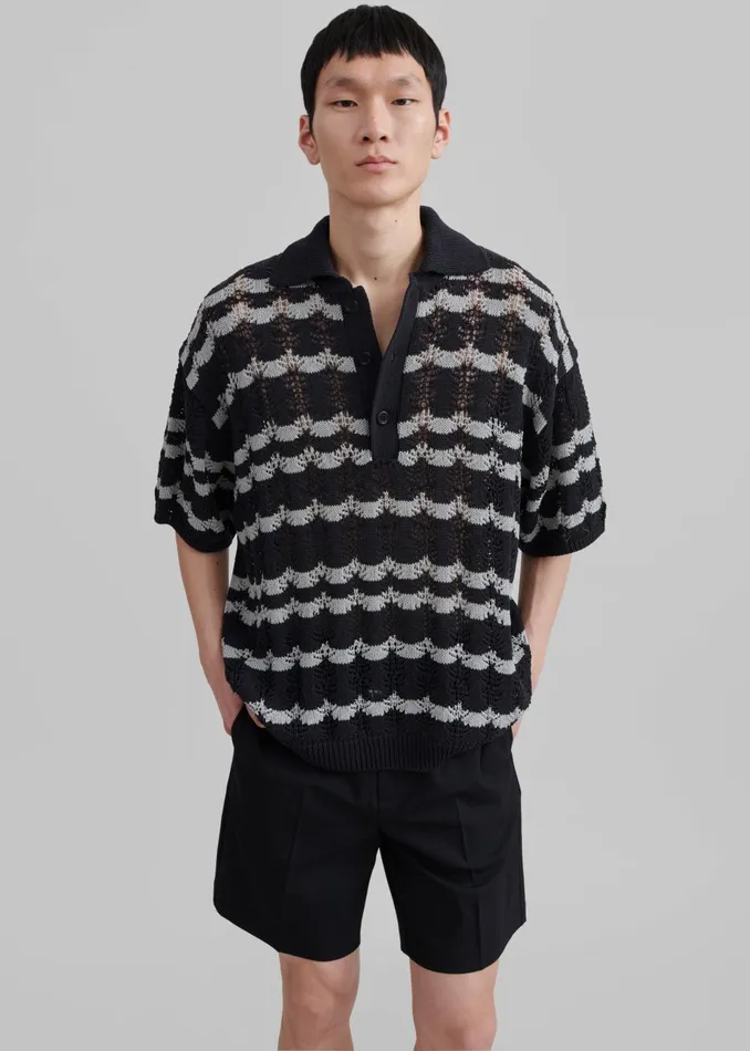 Men Lucca Knitted Top 8211 Black The Frankie Shop Tops