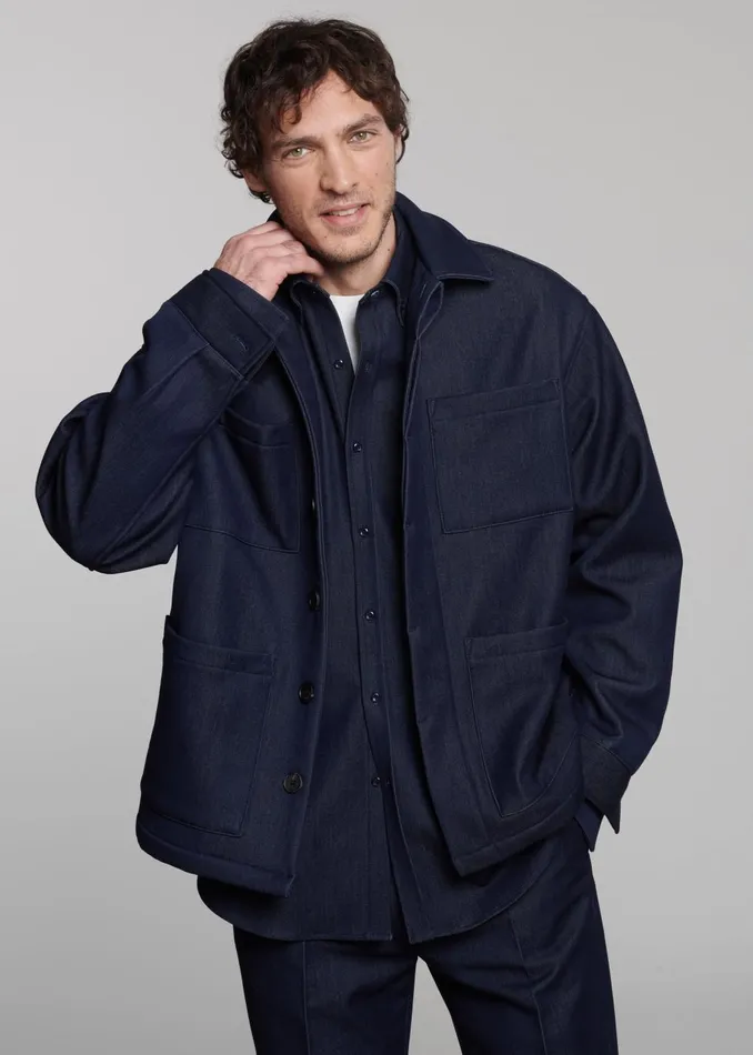 Men Mason Boxy Jacket 8211 Indigo The Frankie Shop Outerwear