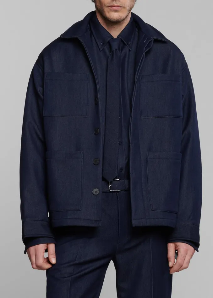 Men Mason Boxy Jacket 8211 Indigo The Frankie Shop Outerwear