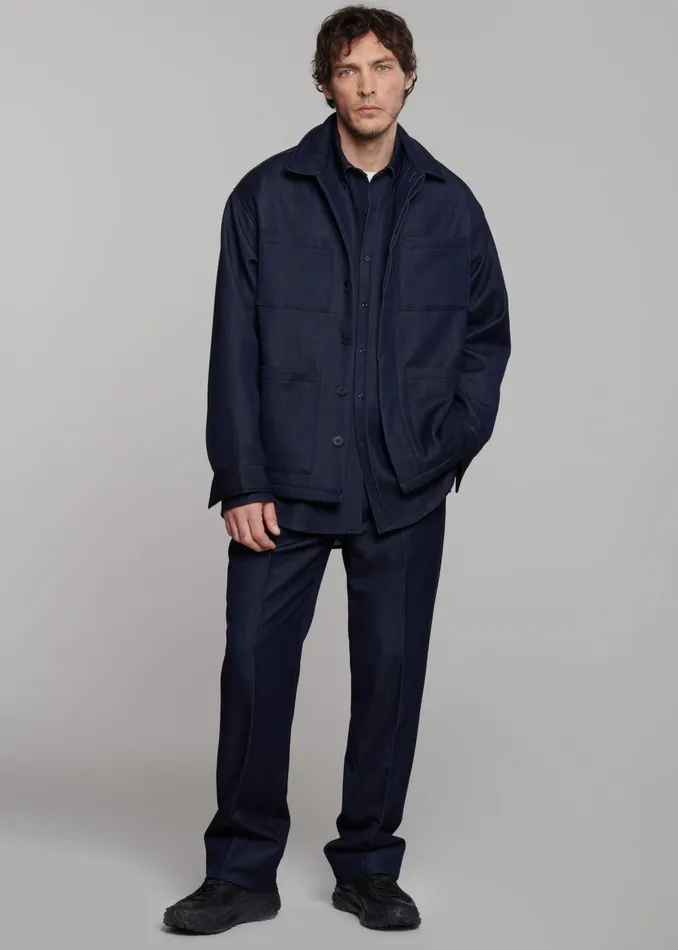 Men Mason Boxy Jacket 8211 Indigo The Frankie Shop Outerwear