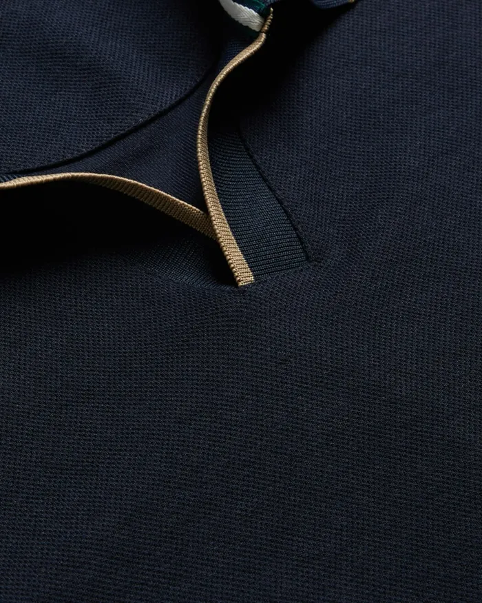 Men MASTE 8211 Long Sleeve Open Collar Polo Shirt Navy Ted Baker Tops Men MASTE 8211 Long Sleeve Open Collar Polo Shirt Navy Ted Baker Tops