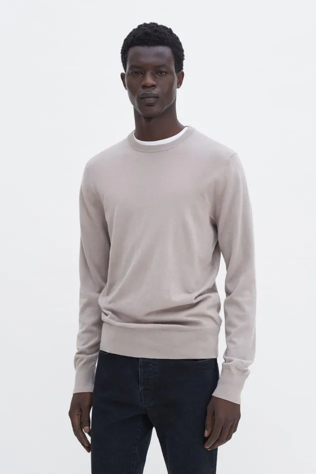 Men Merino Sweater Moss Grey Filippa K Knitwear