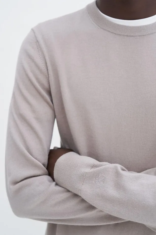 Men Merino Sweater Moss Grey Filippa K Knitwear