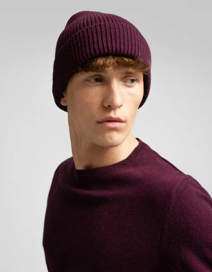 Men Merino Wool Beanie Raspberry Pink Colorful Standard Beanies