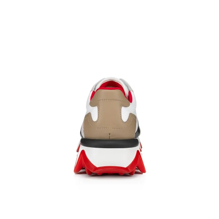 Men Nastroshark Sneakers 8211 Olona Canva And Calf Leather 8211 White Christian Louboutin Sneakers