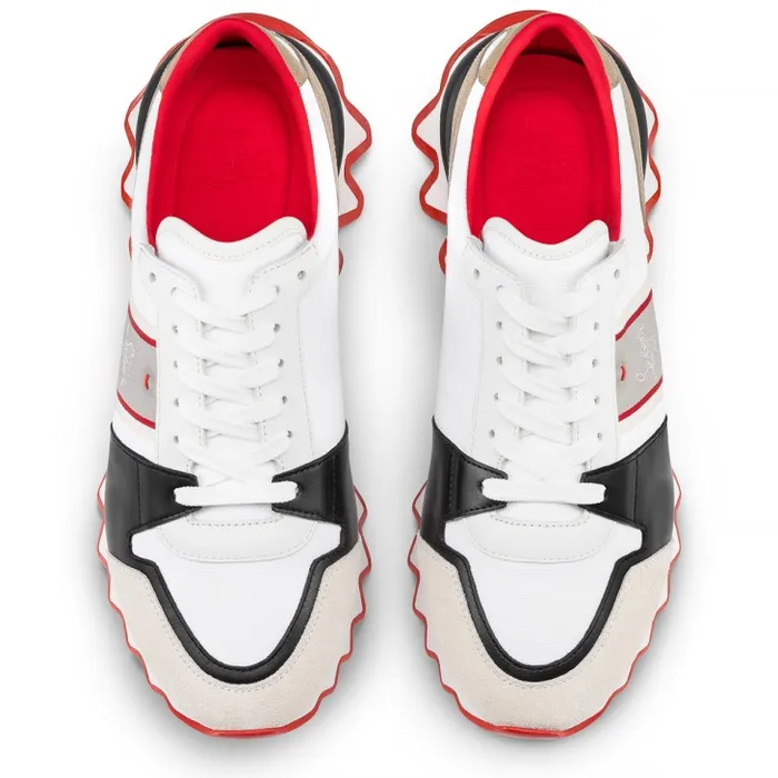 Men Nastroshark Sneakers 8211 Olona Canva And Calf Leather 8211 White Christian Louboutin Sneakers