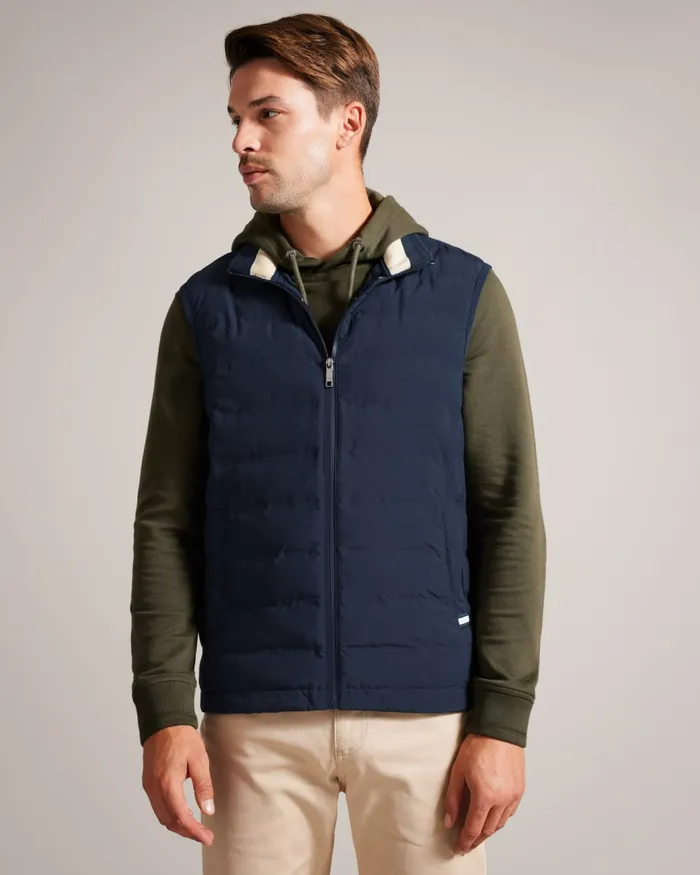 Men NEWWARK 8211 Padded Funnel Neck Gilet Blue Ted Baker Coats and Jackets Men NEWWARK 8211 Padded Funnel Neck Gilet Blue Ted Baker Coats and Jackets