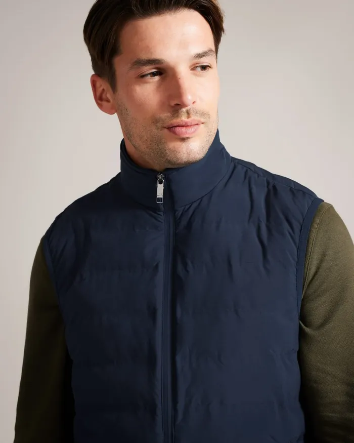 Men NEWWARK 8211 Padded Funnel Neck Gilet Blue Ted Baker Coats and Jackets Men NEWWARK 8211 Padded Funnel Neck Gilet Blue Ted Baker Coats and Jackets