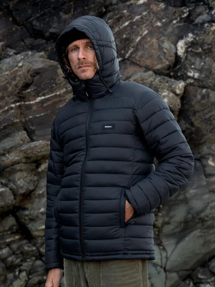 Men Nimbus Hooded Jacket Black Finisterre Jackets Coats and Gilets