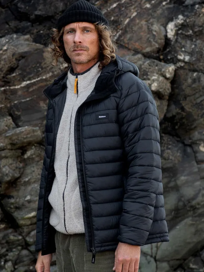 Men Nimbus Hooded Jacket Black Finisterre Jackets Coats and Gilets