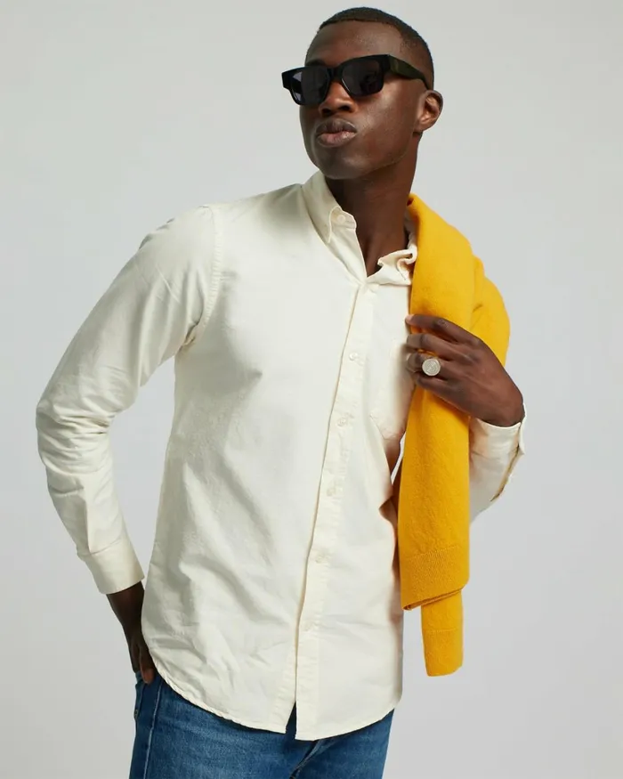 Men Organic Button Down Shirt Lava Grey Colorful Standard Shirts