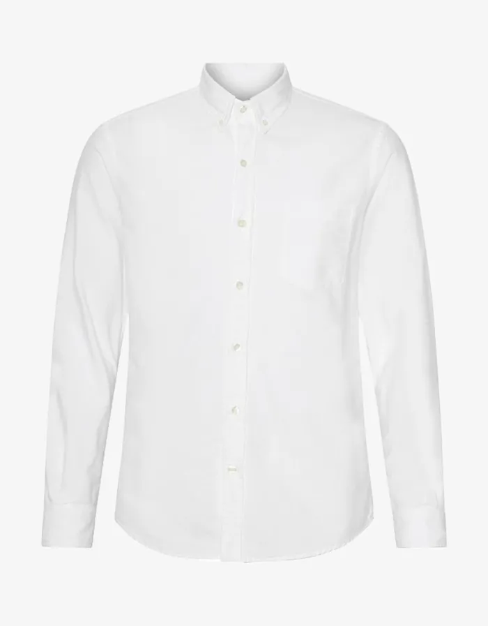 Men Organic Button Down Shirt Optical White Colorful Standard Shirts