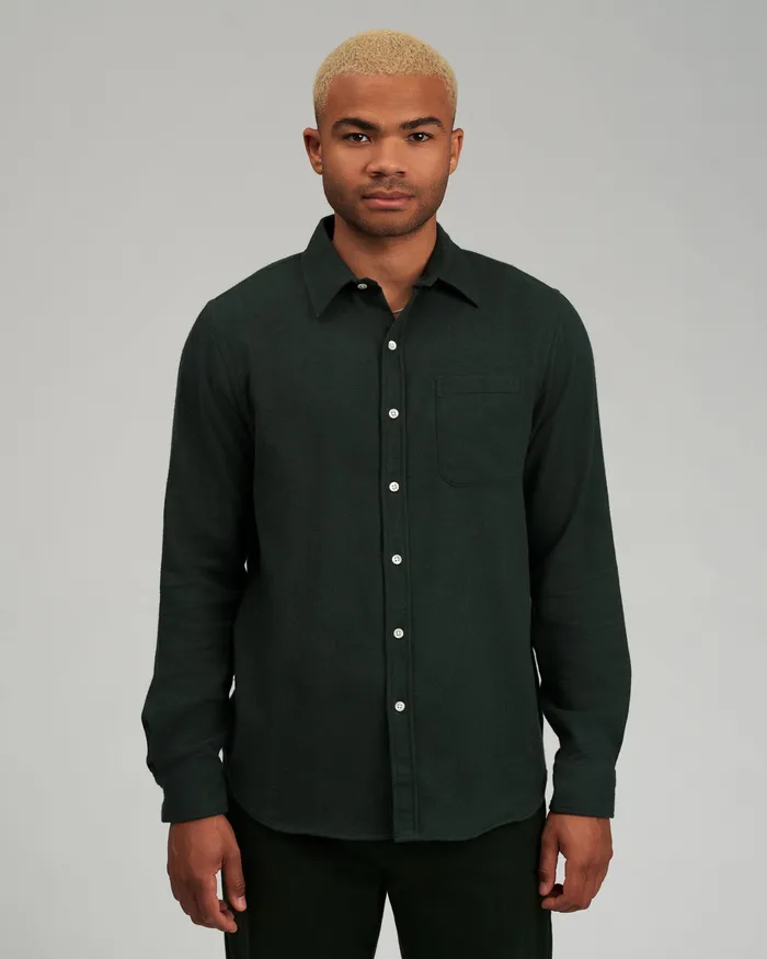 Men Organic Flannel Shirt 8211 Deep Black Shirts Colorfulstandard
