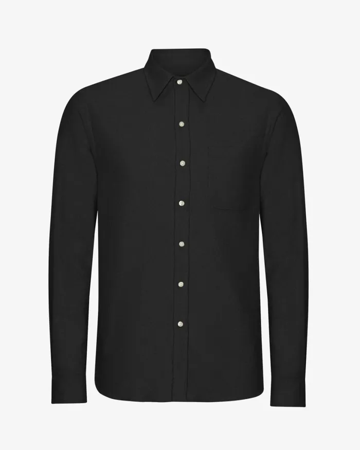 Men Organic Flannel Shirt Deep Black Colorful Standard Shirts
