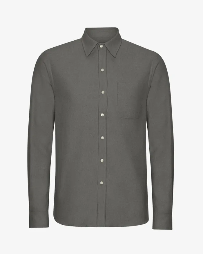 Men Organic Flannel Shirt Lava Grey Colorful Standard Shirts