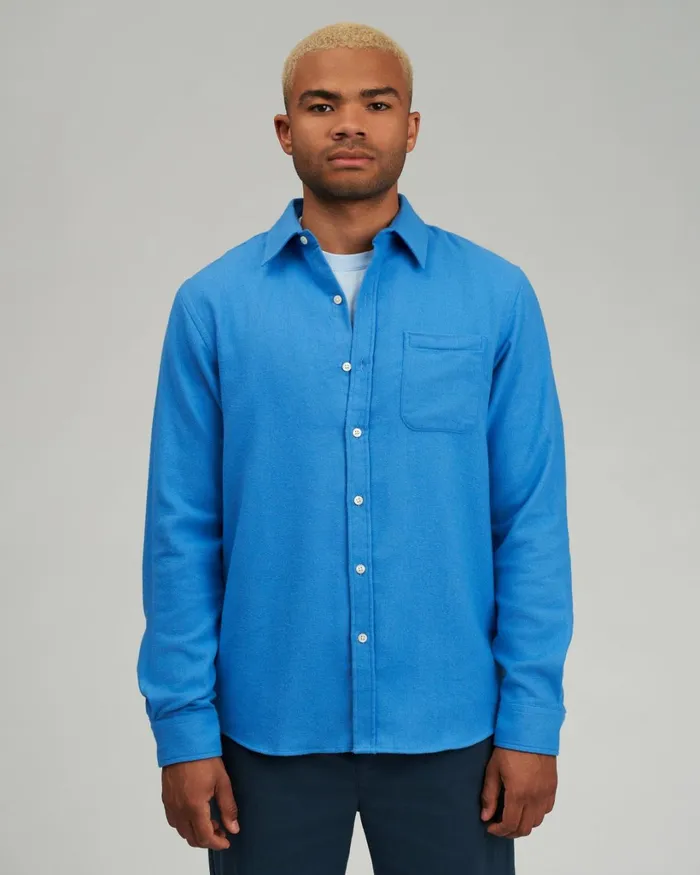 Men Organic Flannel Shirt Lava Grey Colorful Standard Shirts