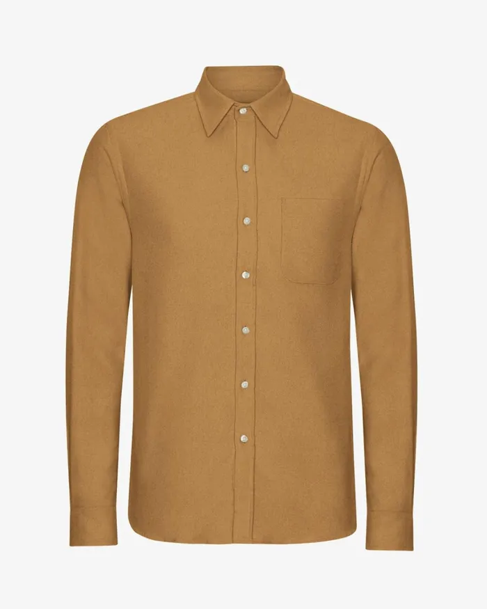 Men Organic Flannel Shirt Sahara Camel Colorful Standard Shirts