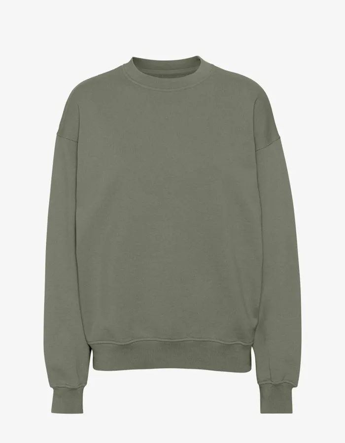 Men Organic Oversized Crew Dusty Olive Colorful Standard Crewneck Sweatshirts