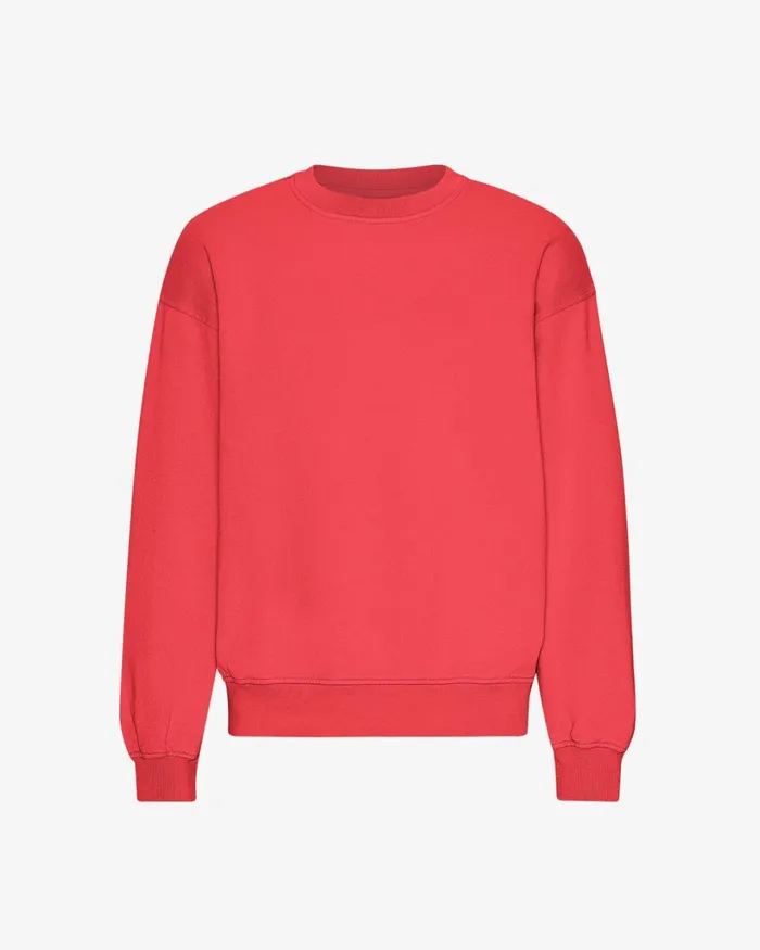 Men Organic Oversized Crew Red Tangerine Colorful Standard Crewneck Sweatshirts
