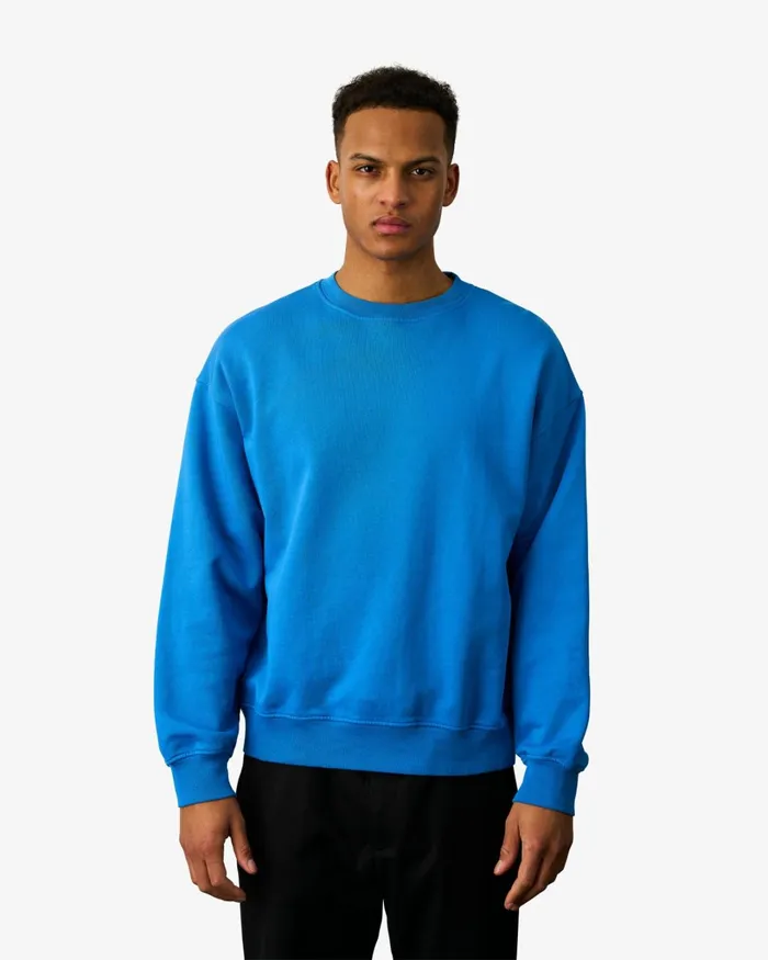 Men Organic Oversized Crew Red Tangerine Colorful Standard Crewneck Sweatshirts