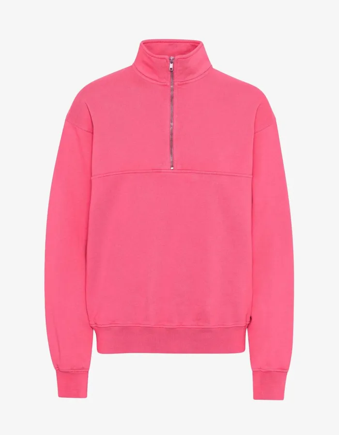 Men Organic Quarter Zip Bubblegum Pink Colorful Standard Quarter Zips