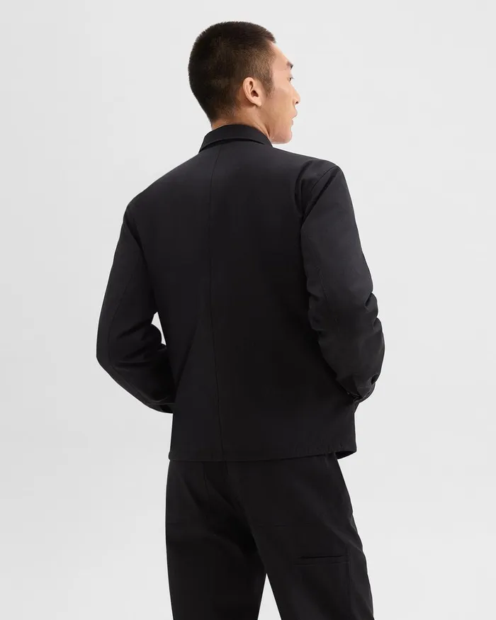 Men Outerwear Theory Coach Jacket In Gabardine Black